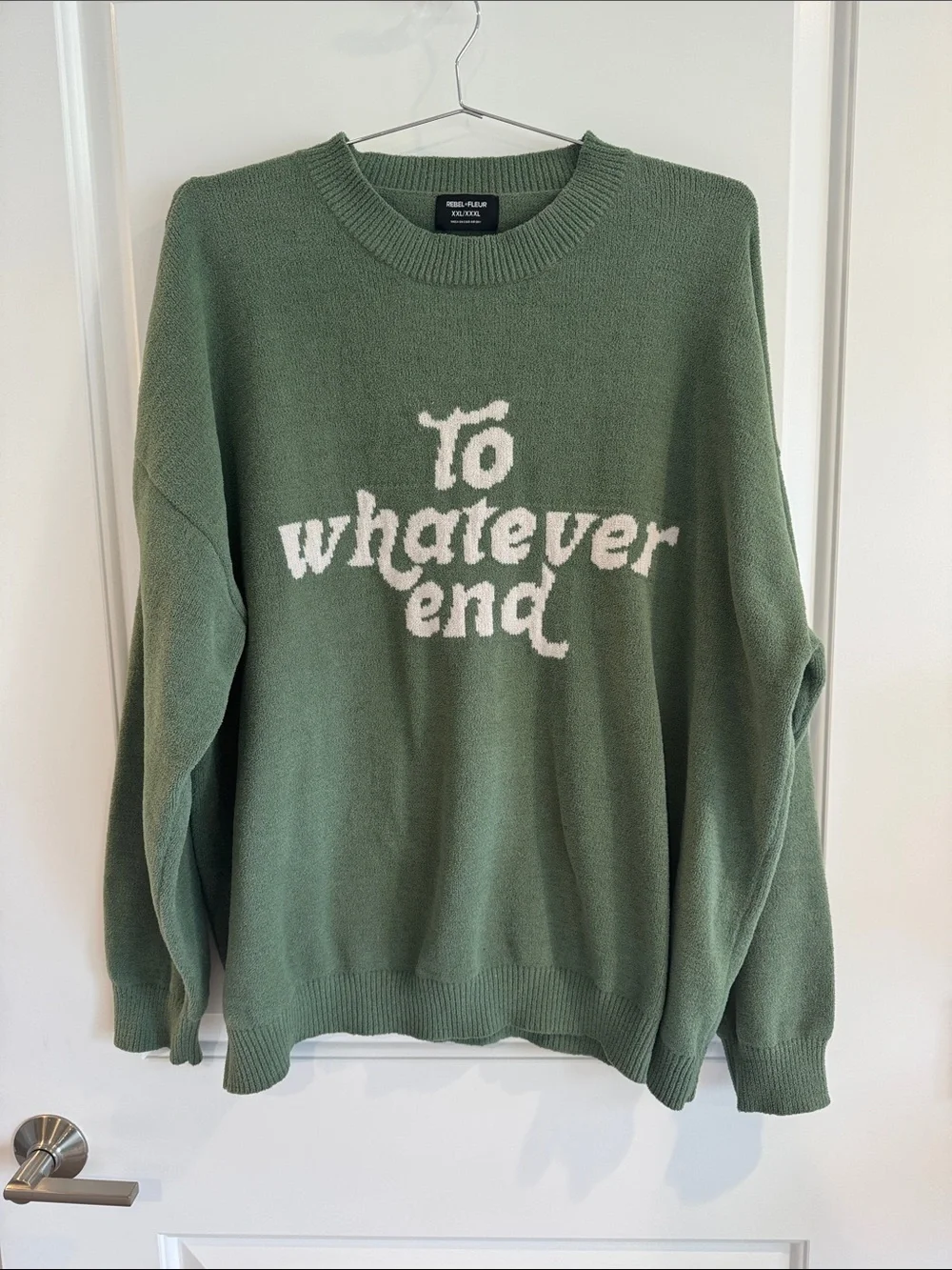 Rebel + Fleur “To Whatever End” Oversized Knit Sweater XXL XXXL Cozy Slouchy